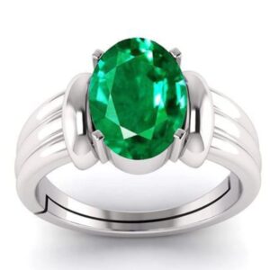 silver emerald ring , divyadrushti.in